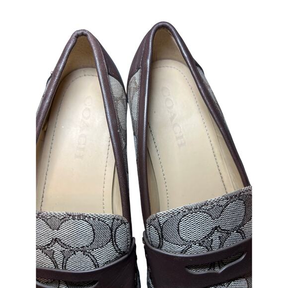 Coach Cora Leather and Jacqard Chunky Sole Loafer Size 8.5B - Picture 10 of 13